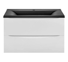 Тумба с раковиной белый глянец 75 см Vincea Mia VMC-2MA750GW + VCB-3M750B