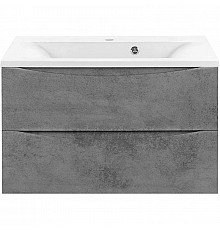 Тумба с раковиной бетон 75 см Vincea Mia VMC-2MA750BT + VCB-3M750W