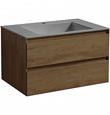 Тумба с раковиной дуб табачный 80 см Vincea Luka VMC-2L800TO + VCB-13800G