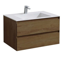 Тумба с раковиной дуб табачный 80 см Vincea Luka VMC-2L800TO + VCB-13800W