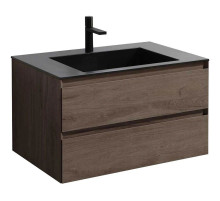 Тумба с раковиной темный дуб 80 см Vincea Luka VMC-2L800RO + VCB-13800B