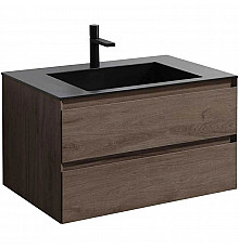 Тумба с раковиной темный дуб 80 см Vincea Luka VMC-2L800RO + VCB-13800B