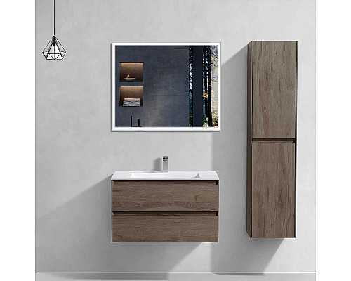 Santeh-Crystal.ru: Тумба с раковиной темный дуб 80 см Vincea Luka VMC-2L800RO + VCB-13800W Купить Тумба с раковиной темный дуб 80 см Vincea Luka VMC-2L800RO + VCB-13800W в магазине сантехники Santeh-Crystal.ru