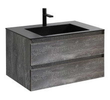 Тумба с раковиной серый камень 80 см Vincea Luka VMC-2L800GS + VCB-13800B
