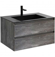 Тумба с раковиной серый камень 80 см Vincea Luka VMC-2L800GS + VCB-13800B