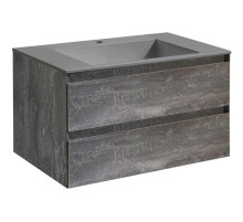 Тумба с раковиной серый камень 80 см Vincea Luka VMC-2L800GS + VCB-13800G