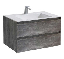 Тумба с раковиной серый камень 80 см Vincea Luka VMC-2L800GS + VCB-13800W