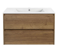 Тумба с раковиной дуб табачный 81,5 см Vincea Gio VMC-2G800TO + VBS-13980