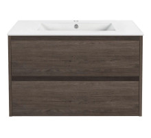Тумба с раковиной темный дуб 81,5 см Vincea Gio VMC-2G800RO + VBS-13980