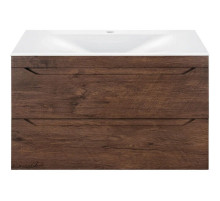 Тумба с раковиной темный дуб 80,5 см Vincea Fine VMC-2F800RW + VCB-1F800W