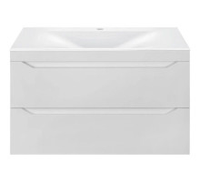 Тумба с раковиной белый глянец 80,5 см Vincea Fine VMC-2F800GW + VCB-1F800W