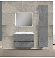 Комплект мебели бетон 80,5 см Vincea Fine VMC-2F800BT + VCB-1F800W + VLM-2A800