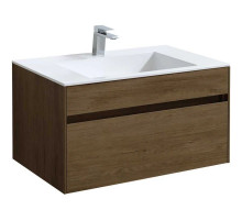 Тумба с раковиной дуб табачный 80 см Vincea Chiara VMC-2C800TO + VCB-13800W