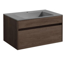 Тумба с раковиной темный дуб 80 см Vincea Chiara VMC-2C800RO + VCB-13800G