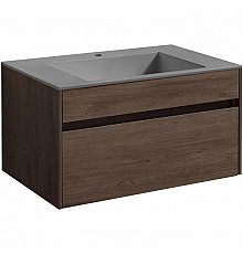 Тумба с раковиной темный дуб 80 см Vincea Chiara VMC-2C800RO + VCB-13800G