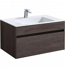 Тумба с раковиной темный дуб 80 см Vincea Chiara VMC-2C800RO + VCB-13800W