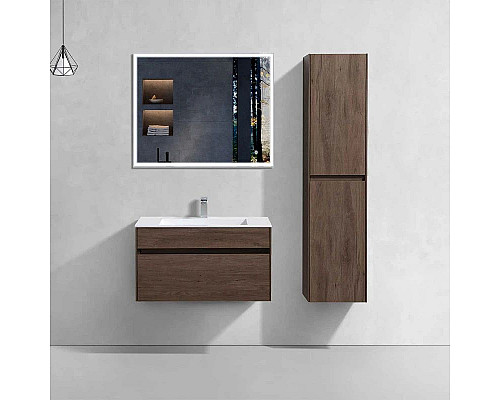 Santeh-Crystal.ru: Тумба с раковиной темный дуб 80 см Vincea Chiara VMC-2C800RO + VCB-13800W Купить Тумба с раковиной темный дуб 80 см Vincea Chiara VMC-2C800RO + VCB-13800W в магазине сантехники Santeh-Crystal.ru