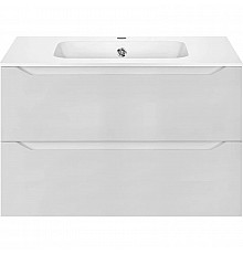 Тумба с раковиной белый глянец 81 см Vincea Norma VMC-2N800GW + VCB-2N800W