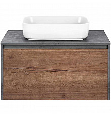 Тумба с раковиной дуб табачный/бетон 80 см Vincea Mesa VMC-2MS800TB + VBS-105