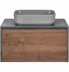 Тумба с раковиной дуб табачный/бетон 80 см Vincea Mesa VMC-2MS800TB + VBS-105MG