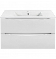 Тумба с раковиной белый глянец 91,5 см Vincea Mia VMC-2MC900GW + VBS-13990