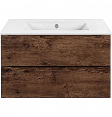 Тумба с раковиной темный дуб 81,5 см Vincea Mia VMC-2MC800RW + VBS-13980