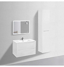 Комплект мебели белый глянец 81,5 см Vincea Mia VMC-2MC800GW + VBS-13980 + VLM-3VN800