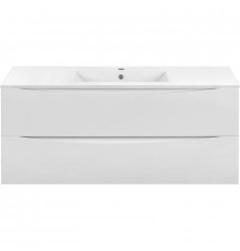 Тумба с раковиной белый глянец 121,5 см Vincea Mia VMC-2MC120GW + VBS-13120