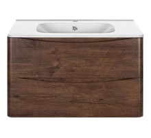 Тумба с раковиной темный дуб 79,4 см Vincea Paola VMC-2P800RW + VCB-2VP800W
