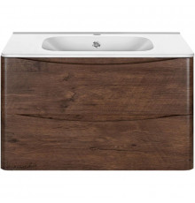 Тумба с раковиной темный дуб 79,4 см Vincea Paola VMC-2P800RW + VCB-2VP800W