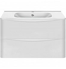 Тумба с раковиной белый глянец 79,4 см Vincea Paola VMC-2P800GW + VCB-2VP800W