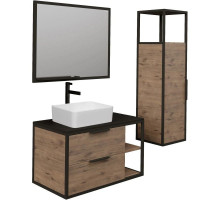 Комплект мебели дуб веллингтон/черный 90 см Grossman Лофт 109001 + GR-3016 + 209001