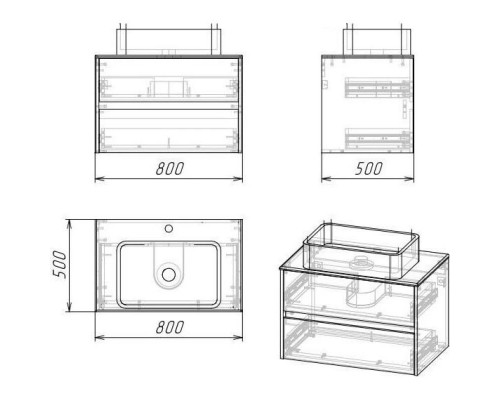 Заказать Тумба с раковиной светлый цемент 80 см Grossman Эдванс 108010 + GR-3031 в магазине сантехники Santeh-Crystal.ru