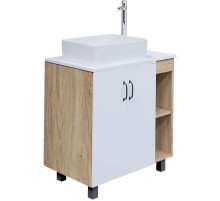 Тумба с раковиной дуб сонома/белый матовый 77 см Grossman Флай 108001 + 508001 + GR-3016