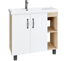 Тумба с раковиной дуб сонома/белый матовый 81 см Grossman Флай 108001 + 30469