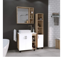 Комплект мебели дуб сонома/белый матовый 77 см Grossman Флай 108001 + 508001 + GR-3016 + 206001