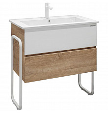 Тумба с раковиной дуб сонома/белый 87 см Grossman Солис 108502 + Y18298
