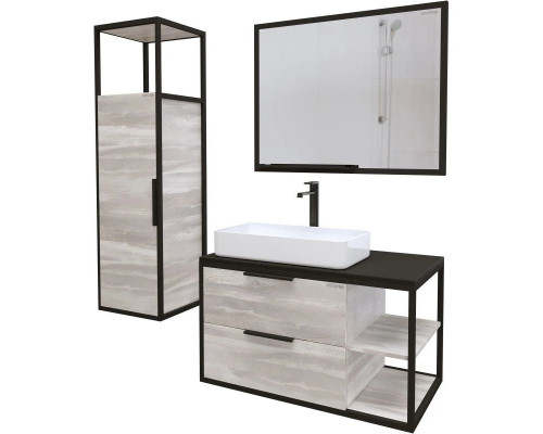 Заказать Комплект мебели шанико/черный 90 см Grossman Лофт 109002 + GR-3031 + 209001 в магазине сантехники Santeh-Crystal.ru