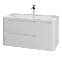 Тумба с раковиной белый глянец 90,1 см Grossman Адель 109003 + 4627173210256