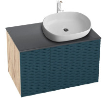 Тумба с раковиной дуб веллингтон/бриз матовый 80 см Grossman Альба 108012 + GR-3015