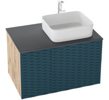 Тумба с раковиной дуб веллингтон/бриз матовый 80 см Grossman Альба 108012 + GR-3016