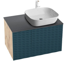 Тумба с раковиной дуб веллингтон/бриз матовый 80 см Grossman Альба 108012 + GR-3020