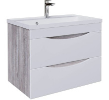 Тумба с раковиной бетон пайн/белый глянец 80,2 см Grossman Талис 108014 + 4627173210188