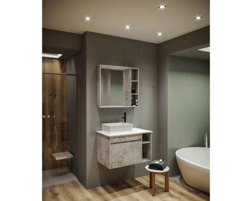 Купить Тумба с раковиной бетон 80 см Grossman Фалькон 108005 + GR-3016 в магазине сантехники Santeh-Crystal.ru