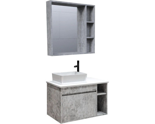 Купить Тумба с раковиной бетон 80 см Grossman Фалькон 108005 + GR-3016 в магазине сантехники Santeh-Crystal.ru