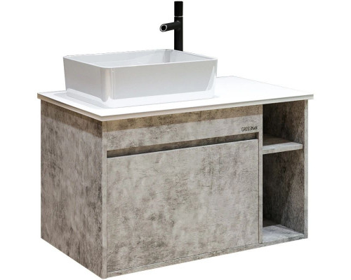 Приобрести Комплект мебели бетон 80 см Grossman Фалькон 108005 + GR-3016 + 208003 в магазине сантехники Santeh-Crystal.ru