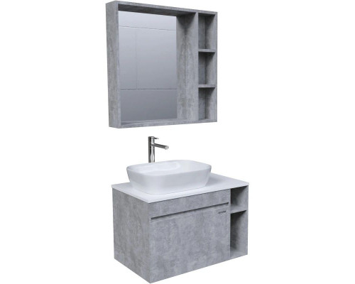 Приобрести Комплект мебели бетон 80 см Grossman Фалькон 108005 + GR-3020 + 208003 в магазине сантехники Santeh-Crystal.ru