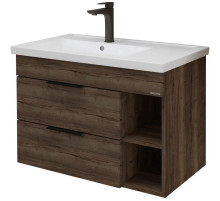 Тумба с раковиной темный дуб 81 см Grossman Форта 1080042 + 30469