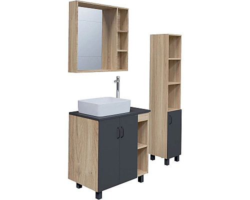 Santeh-Crystal.ru: Комплект мебели дуб сонома/серый матовый 77 см Grossman Флай 108002 + 508002 + GR-3016 + 206001 Приобрести Комплект мебели дуб сонома/серый матовый 77 см Grossman Флай 108002 + 508002 + GR-3016 + 206001 в магазине сантехники Santeh-Crystal.ru