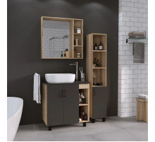 Комплект мебели дуб сонома/серый матовый 77 см Grossman Флай 108002 + 508002 + GR-3020 + 206001